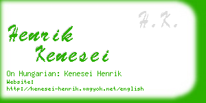 henrik kenesei business card